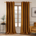 MIULEE Velvet Curtains Golden Brown 52 x 96 Inch Length Set of 2 | Grommet by MIULEE
