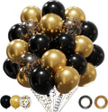 Patimate Black Gold Confetti Balloons Set by PatimateDirect