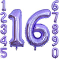 Purple Number 16 Balloon 40 Inch, Large Metallic Lavender Mylar Foil 16 Balloons by Unknown