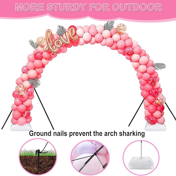 Balloon Arch Kit and Balloon Pump, 9Ft Tall & 10Ft Wide Adjustable Balloon Arch - Image 6