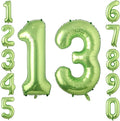 Light Green Number 13 Balloon 40 Inch, Shiny Foil Double Digit Party Decor | by Unknown