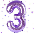 Purple Number Balloons, 40 Inch Purple Balloon 3.3 Helium Balloon 3th Birthday by Yeodong