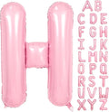 Pink Letter H Balloons, 40 Inch H Letter Balloon Light Pink, A to Z Alphabet by Adorely
