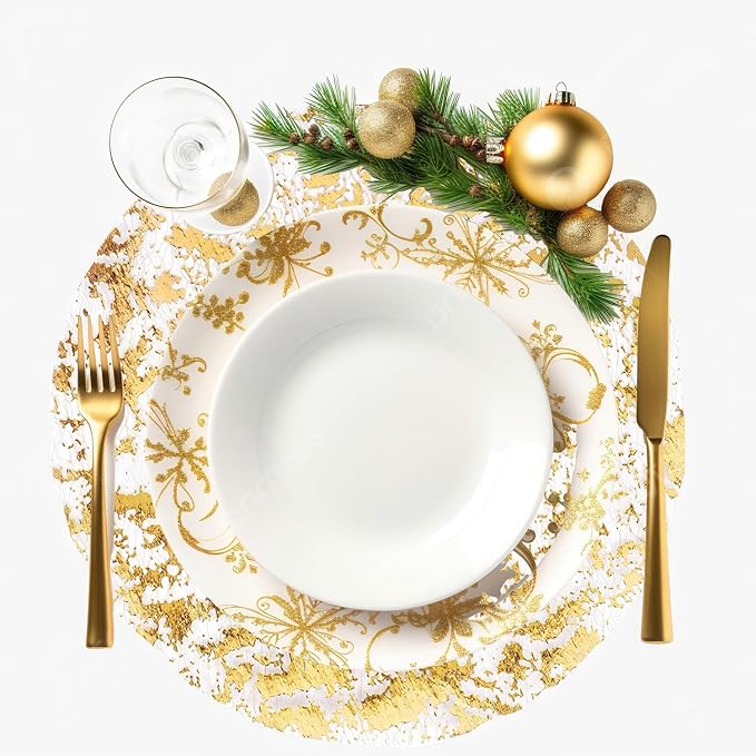 150PCS Gold Foil Placemats Disposable - Image 4