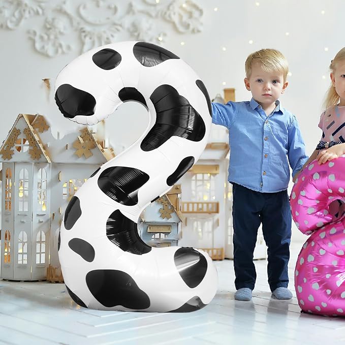 Cow Print Balloons 40 Inch Cow Print Number 2 Balloon Big Number 2 Balloon Moo - Image 4