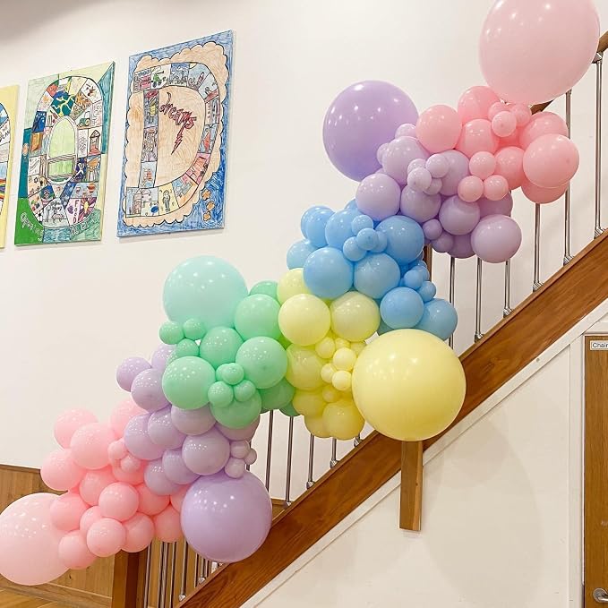 Pastel Balloons 12 Inch Pastel Rainbow Balloons 35Pcs Multicolor Colorful - Image 8