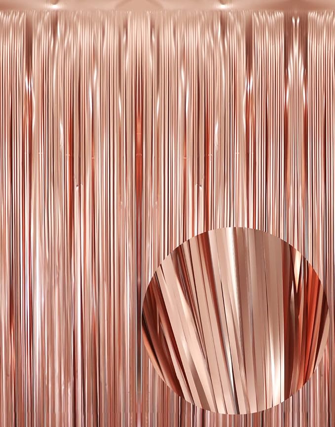 GOER 6.4 ft x 8.2 ft Metallic Tinsel Foil Fringe Curtains, Graduation by GOER