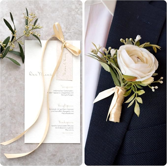 KINGLAKE Champagne Gold Satin Ribbon - Image 7