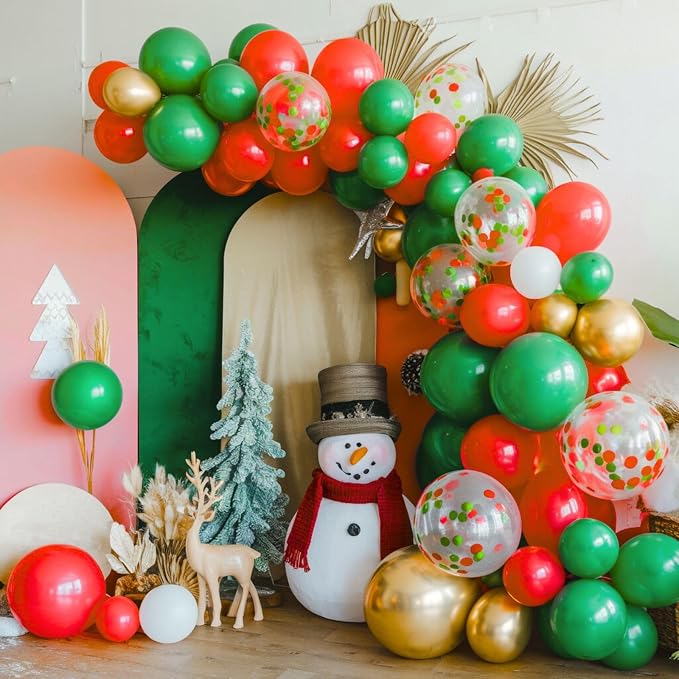 Christmas Balloons, Metallic Gold Latex Confetti Helium Balloons - Image 6