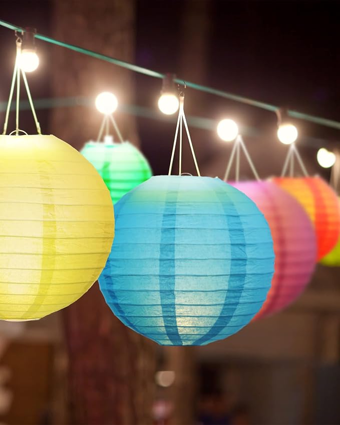 Treela 48 Pcs Paper Lanterns Party Decorations Chinese Lanterns Round Paper - Image 5