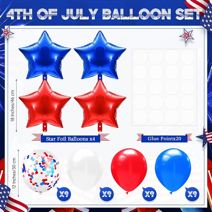 Lunmon 4 Set 4th of July Balloon Stand Kit - Image 2