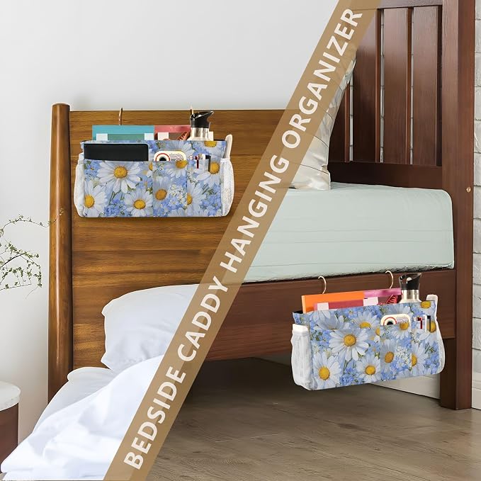 Bedside Caddy Metal Frame Hanging Organizer Bunk Bed Dorm Accessories Hook And - Image 7