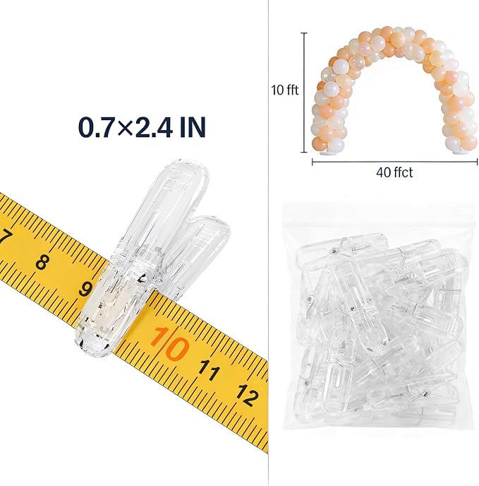 40 Pcs Clear Plastic Spring Clamps Backdrop Clips | Anti Slip Spring Clips 1.7 - Image 7