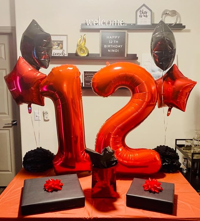 12 Balloon Numbers 40 Inch for 12th Year Old Birthday Decorations, Inflation - Image 2