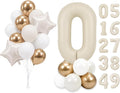 PartyWoo Number Balloons 40 Inch White Number 0 Kit 25pcs by PartyWoo