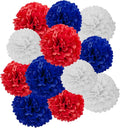 Red White and Blue Tissue Pom Poms Paper Kit DIY Decorative Flowers Ball by DOUSUI