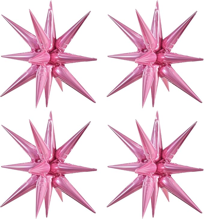 TONIFUL 4 Pcs Explosion Star Balloons Light Pink Foil Balloon Party Decor | 22 by TONIFUL