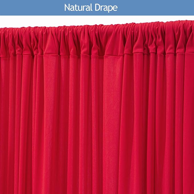 10x10ft Wrinkle Free Red Backdrop Curtain - Image 3