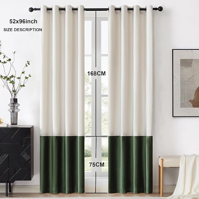 BULBUL Luxury Ivory Green Curtains 96 inches - Image 6