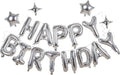 Silver Happy Birthday Banner Balloon Aluminum Foil 16 Inch Letter, 10 Inch Five by xiangsushijie
