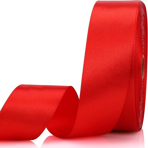 1-1/2 Inch 60 Yards Red Solid Satin Ribbon by Unknown