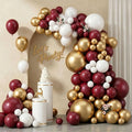 103pcs Burgundy, 18/12/10/5 Inch Maroon & Metallic Gold Balloons by ZizasAry
