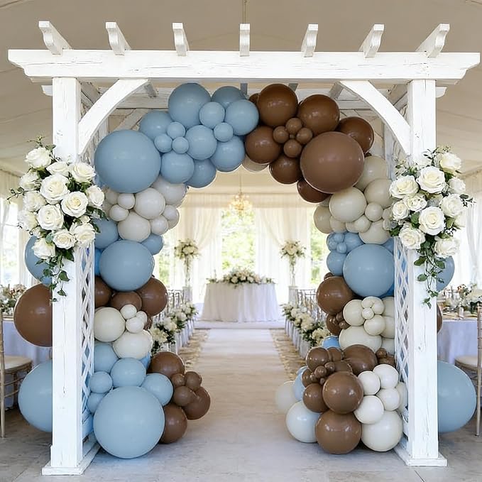 110pcs Dusty Blue and Brown Balloons Garland Arch Kit, 18/12/10/5 Inch | Dark - Image 5