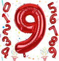40 Inch Number 9 Balloons for Girls by Isndare