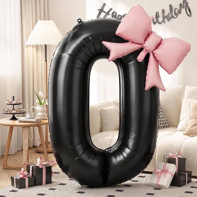40 Inch Black Number Balloons 0-9 by KYGNE
