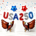 10PCS 4th of July Balloons Set, USA 250 Foil Letter Balloons by Unknown
