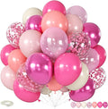 Shades of Pink Balloons 12 Inch, Hot Pearl Light Pastel Baby Dark Bright Pink by KAINSY