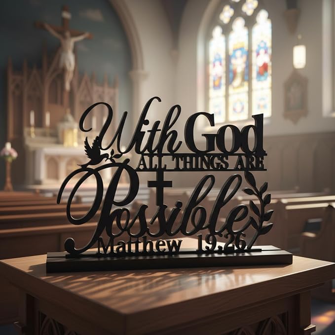 Geetery Inspirational Table Centerpieces Wooden Religious Inspirational Home - Image 7