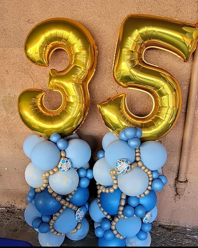Number 4 Balloons 40 Inch Gold Balloon Birthday Decorations - Image 2