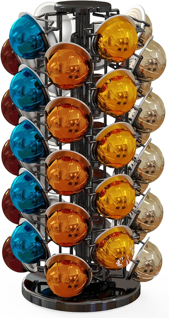 Nespresso Pods Holder Tower Stand, Vertuo Pod Holder 40 Pods Capacity, by BLACKSMITHFAMILY