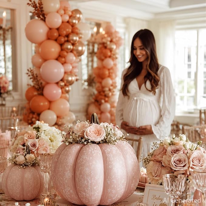 Fall Balloon Arch Kit for Little Pumpkin Baby Shower Decorations | Pink Burnt - Image 2