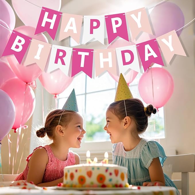 Happy Birthday Banner Sign, Birthday Garland Wall Door Hanging Banners Flag - Image 3