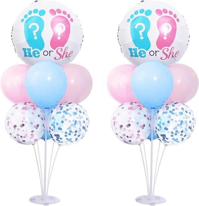 Gender Reveal Balloon Table Centerpiece Stand Kit 2 Set by ZyloonDecoration