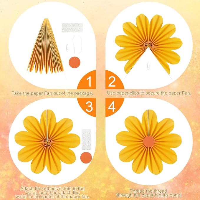 zilue Paper Fans Party Decorations Paper Flowers Decorations - Image 7