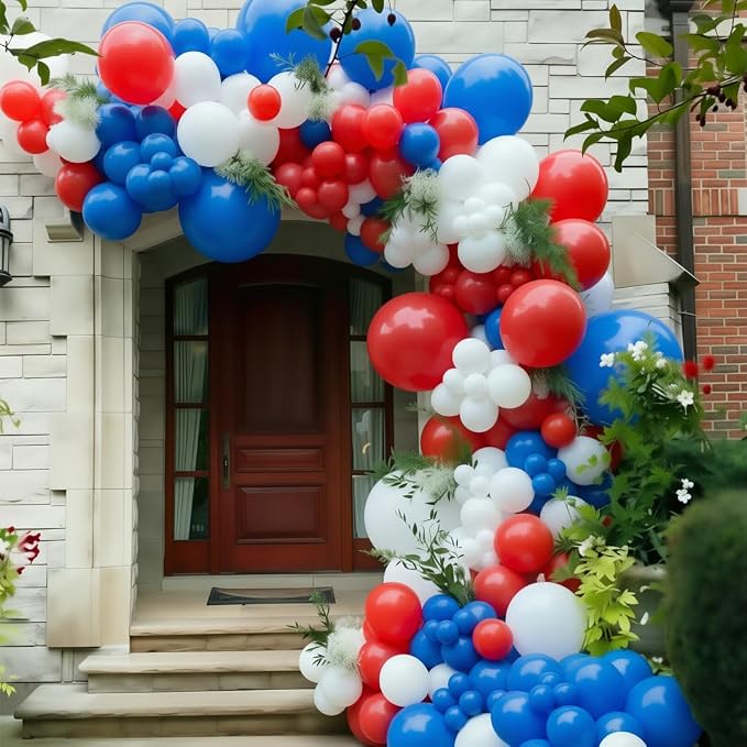 100pcs Red White and Blue Latex Balloons 12 Inch 4th of July Balloons - Image 6