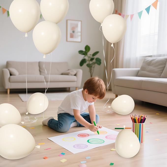 164Pcs Beige Cream Balloons Garland Arch Kit Different Sizes | 18 12 10 5 inch - Image 3