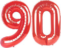 Red Jumbo Number 90 Balloon 40 Inch, Women Men 90 Birthday Supplies, Foil by Upgesy