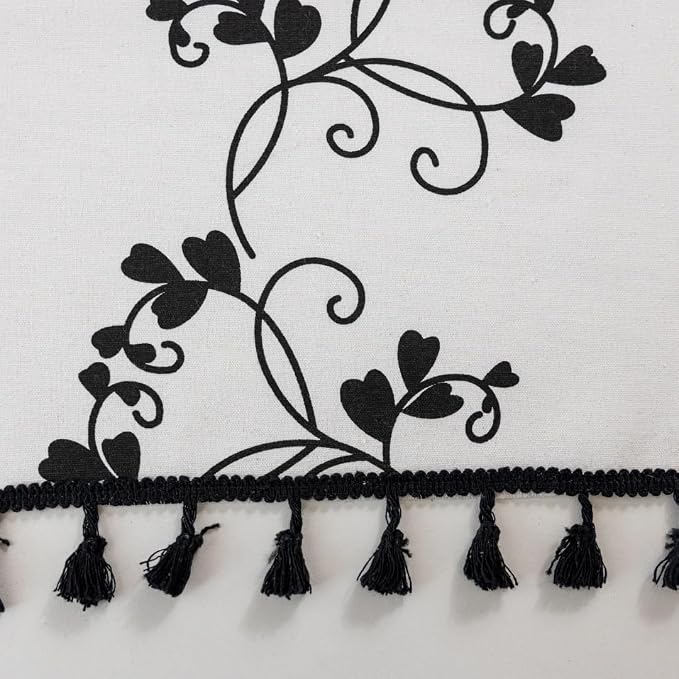 F-CHU Black Floral Curtains for Living Room Bedroom Farmhouse French Country - Image 6