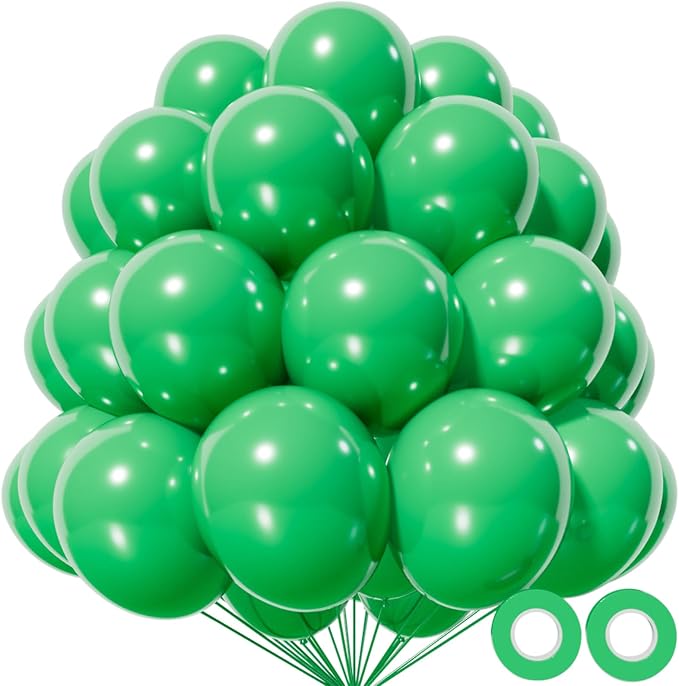Green Balloon 110pcs, 12 Inch Thickened Latex Party Balloons Helium Bright Color by Kawkalsh