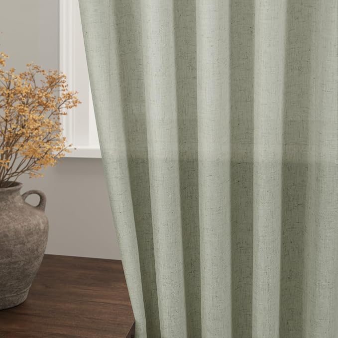 Sage Green Curtains 80 Inches Length - Image 2
