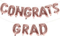 16 Inch Rose Gold Congrats Grad Banner Balloons, Rose Gold Congrats Grad by KALOR