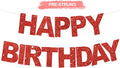 BEISHIDA Pre-Strung Glitter Red Happy Birthday Banner Party Sign Decoration | by Beishida