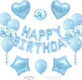 CANREVEL Happy Birthday Banner Decoration + 30pcs Star Balloons, Light Blue | by CANREVEL