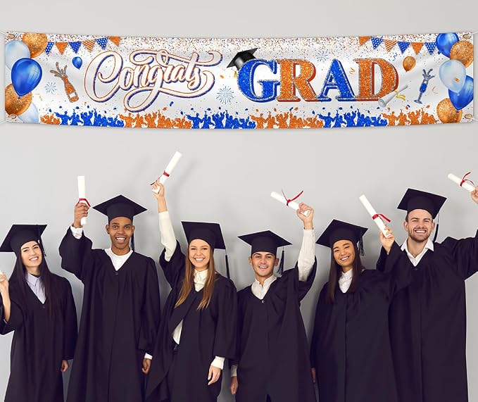 Congrats Grad Banner Decoration-Class of 2026 Banner, Graduation Party - Image 3