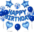 27 Pcs Dark Blue Birthday Decorations, 3D Foil Dark Blue Happy Birthday Balloon by WEIKA