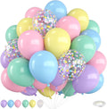 Pastel Balloons, 12 Inch Rainbow Macaron Pink Blue Purple Green Yellow Colorful by FEYG